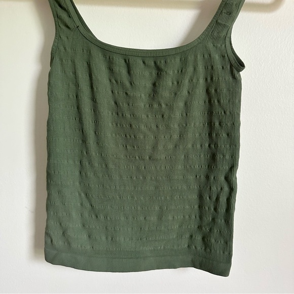 Intimately Free People Green Ribbed Square One Stretch Cropped Tank Top sz XS/S - Picture 7 of 8